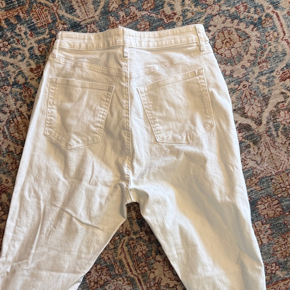 LOFT Cream Flare Jeans